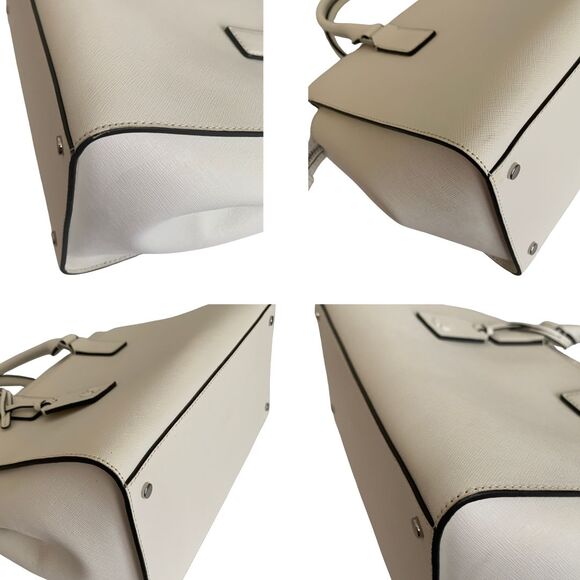 Kate Spade White Logo Leather Satchel / Crossbody Medium Silver-tone Hardware - Picture 9 of 11